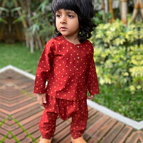Organic Madder Raidana Kurta + Matching Pants
