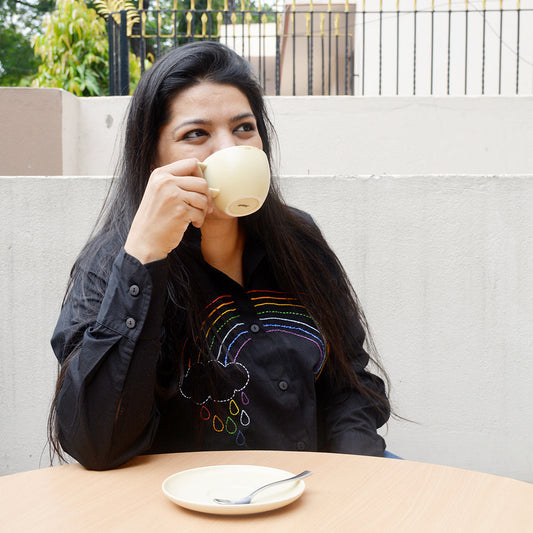 Rainbow Embroidered Shirt for Women