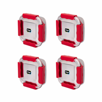 Veigo Outdoor Adventure - Set of 4 Stainless Steel Medium Lunch Boxes
