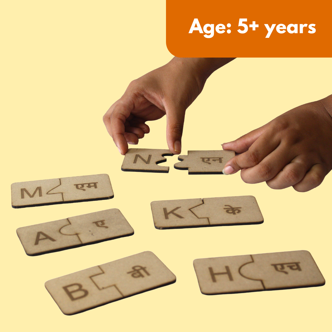 Taali Matrubhasha - Learn English and Hindi Letters - Pack of 26 Alphabets Each in English and Hindi