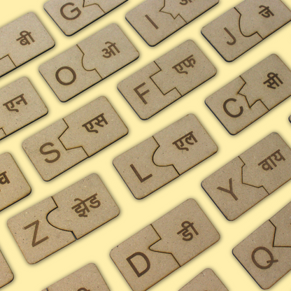 Taali Matrubhasha - Learn English and Hindi Letters - Pack of 26 Alphabets Each in English and Hindi