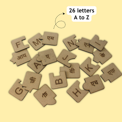 Taali Matrubhasha - Learn English and Hindi Letters - Pack of 26 Alphabets Each in English and Hindi