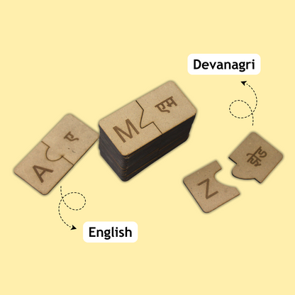 Taali Matrubhasha - Learn English and Hindi Letters - Pack of 26 Alphabets Each in English and Hindi