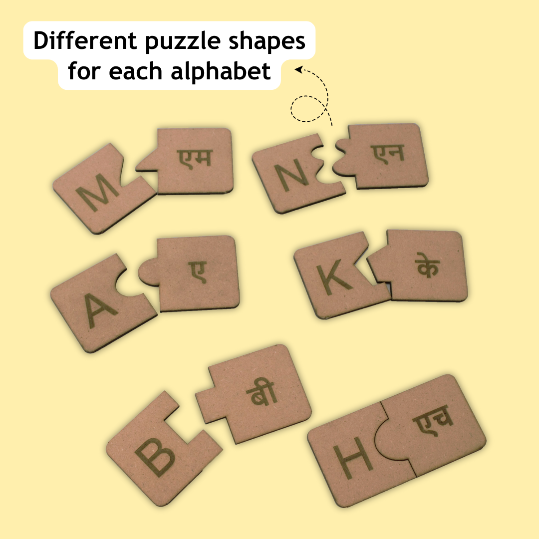 Taali Matrubhasha - Learn English and Hindi Letters - Pack of 26 Alphabets Each in English and Hindi