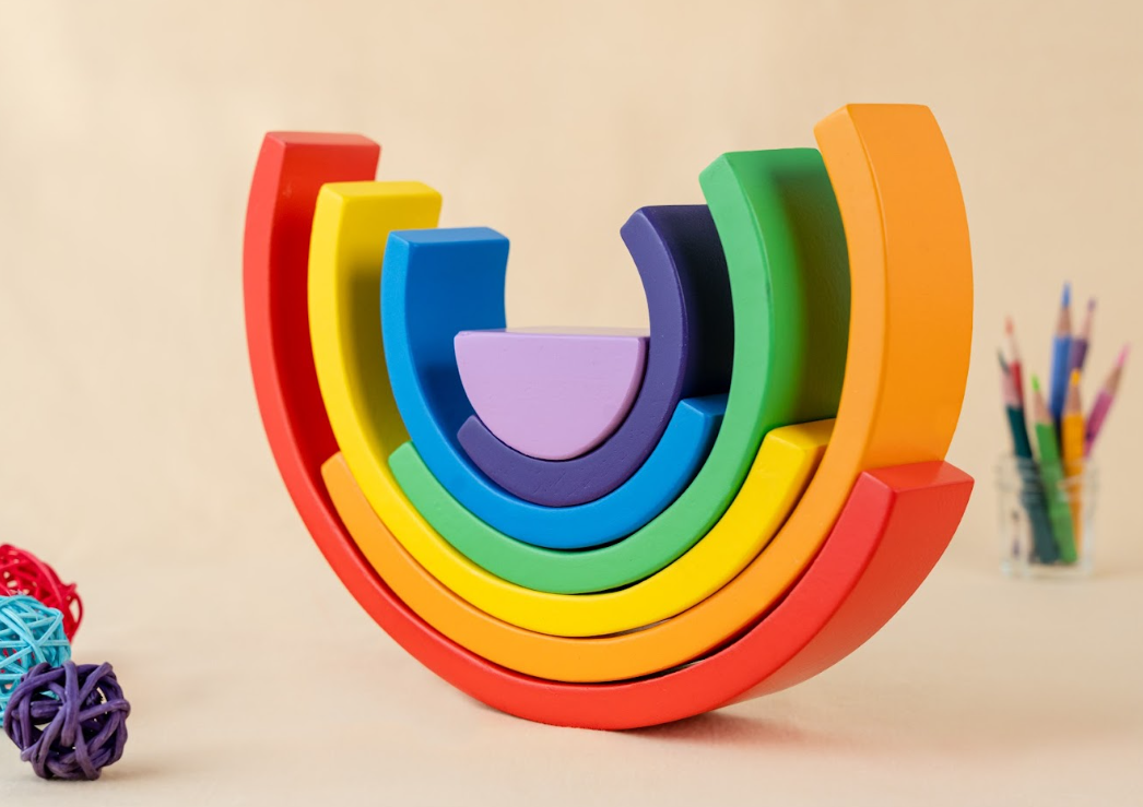 Rainbow Wooden Stacker Toy