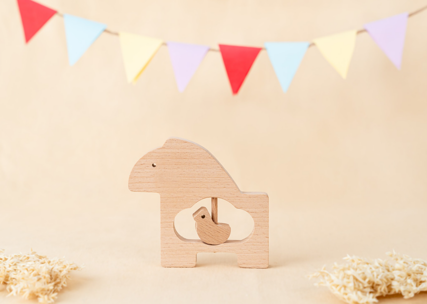 Mama & Me - Wooden Animal Rattle (0-12 Months)