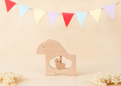 Mama & Me - Wooden Animal Rattle (0-12 Months)