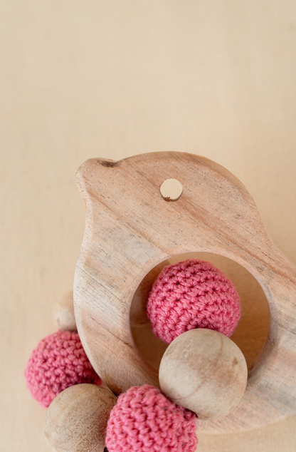 Bird Wooden & Crochet Teether (3+ Months)