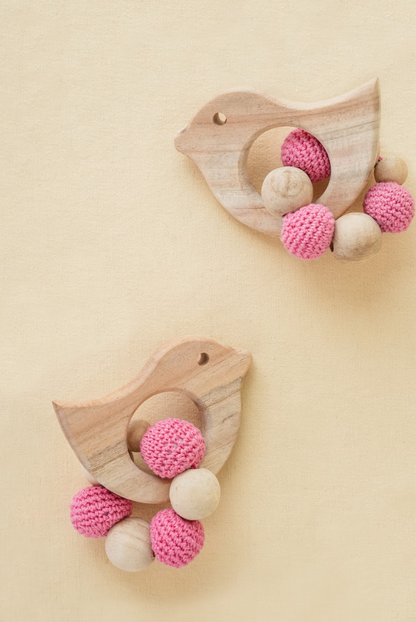 Bird Wooden & Crochet Teether (3+ Months)