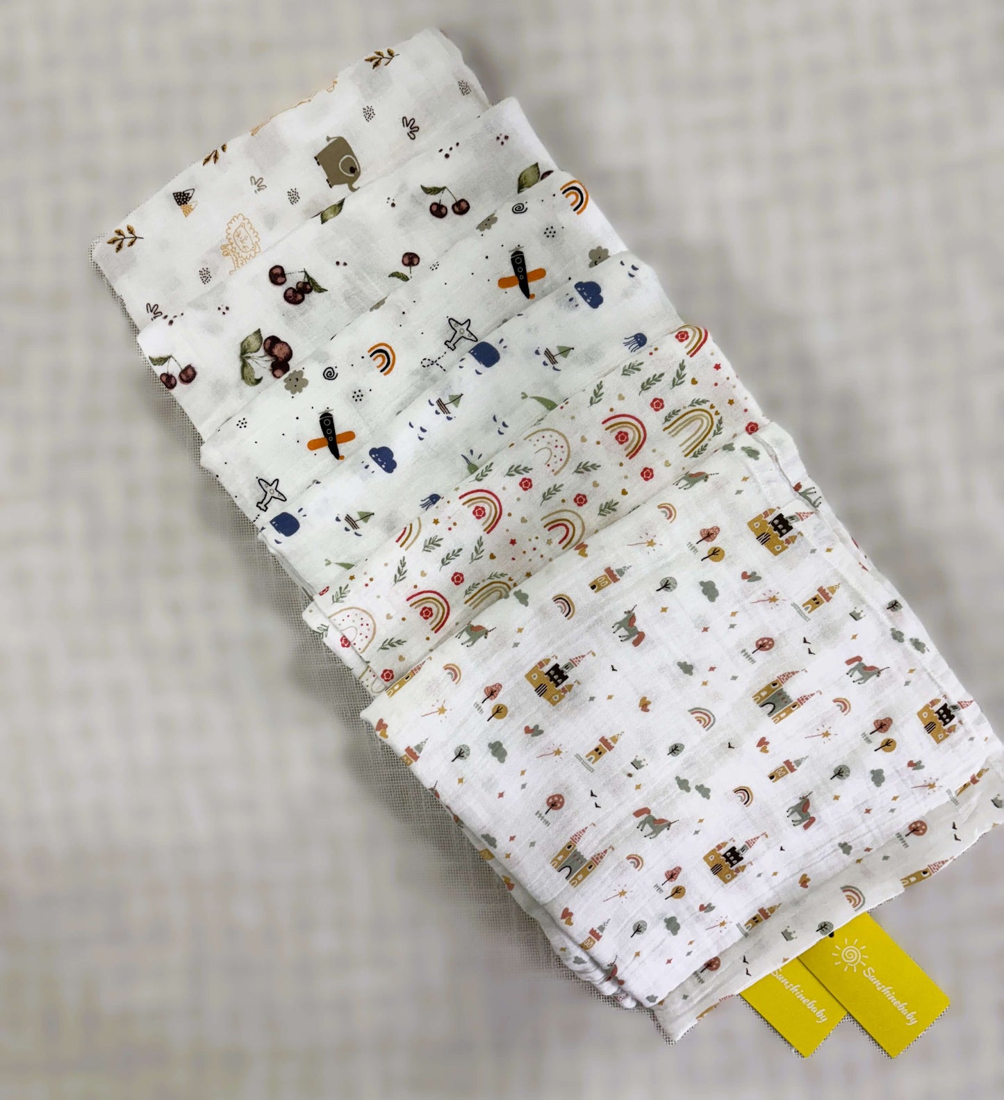 Baby Bath Towels in 2 layered Muslin Cotton (50*90 cms) (0-3 Years)