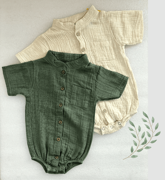 Turtle Collar Baby Boy Shirt Romper (0-2 Years)