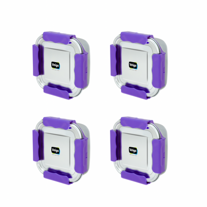Veigo Outdoor Adventure - Set of 4 Stainless Steel Medium Lunch Boxes
