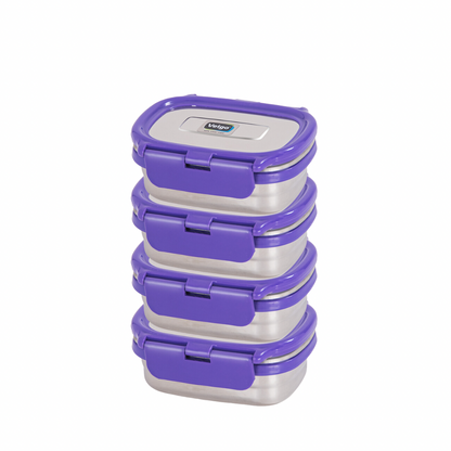 Veigo Chutney & Condiment Stainless Steel Storage Dabbi - Set of 4