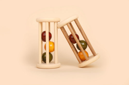 Wooden Rolling Rattle for Babies | Rattle - Bombay Toy Company