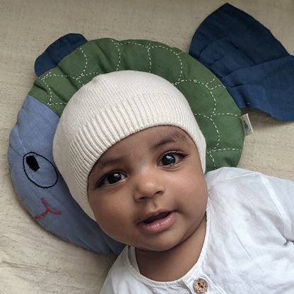 NEWBORN GIFT SET - ORGANIC MUSTARD SEED FISH PILLOW + MARACAS