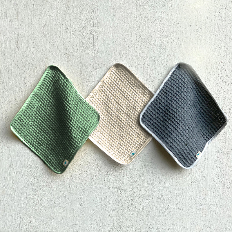 ORGANIC HANDWOVEN WAFFLE WASHCLOTHS