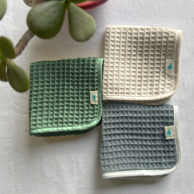 ORGANIC HANDWOVEN WAFFLE WASHCLOTHS