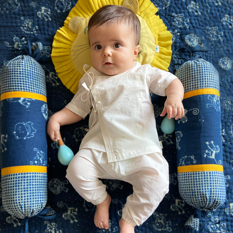 Organic Essential White Angrakha Top + Pants