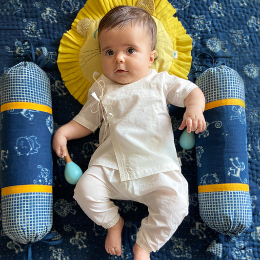 Organic Essential White Angrakha Top + Pants