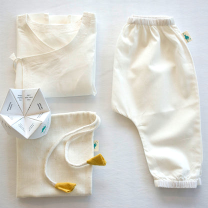 Organic Essential White Angrakha Top + Pants