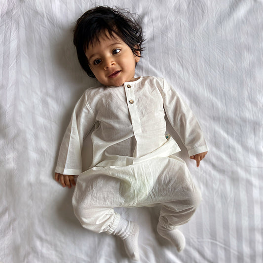 Organic Essential White Kurta + Pants