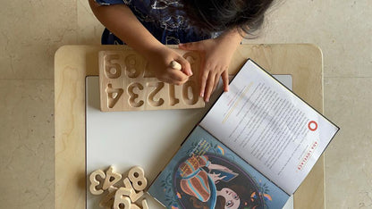 Montessori Educational Toy | Wooden Math Number Puzzle 0-9 Toy - Bombay Toy Company