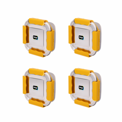 Veigo Outdoor Adventure - Set of 4 Stainless Steel Medium Lunch Boxes