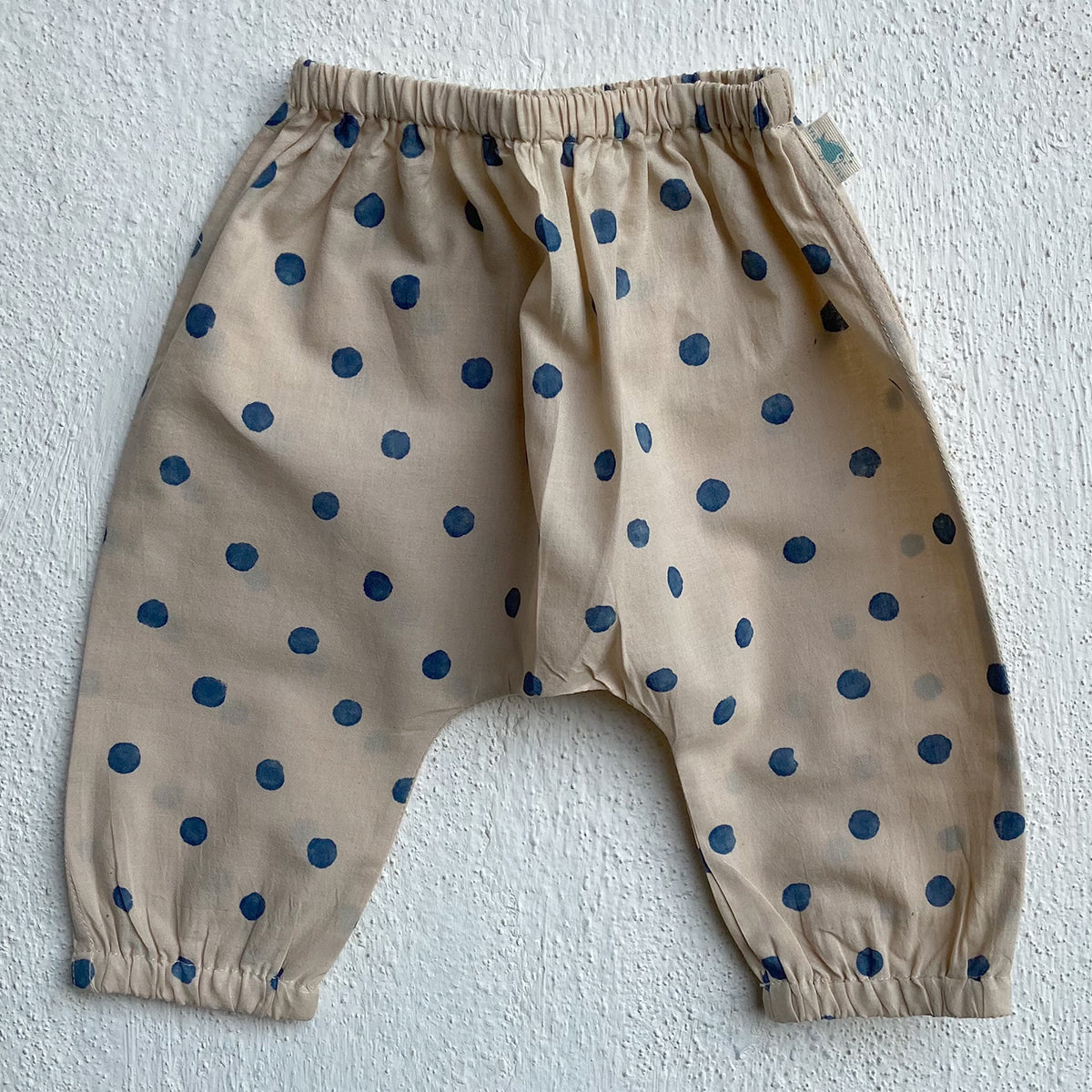 Organic Indigo Polka Jhabla With Matching Pants