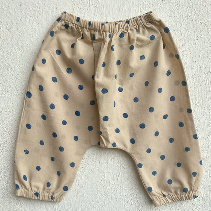 Organic Indigo Polka Kurta With Matching Pants