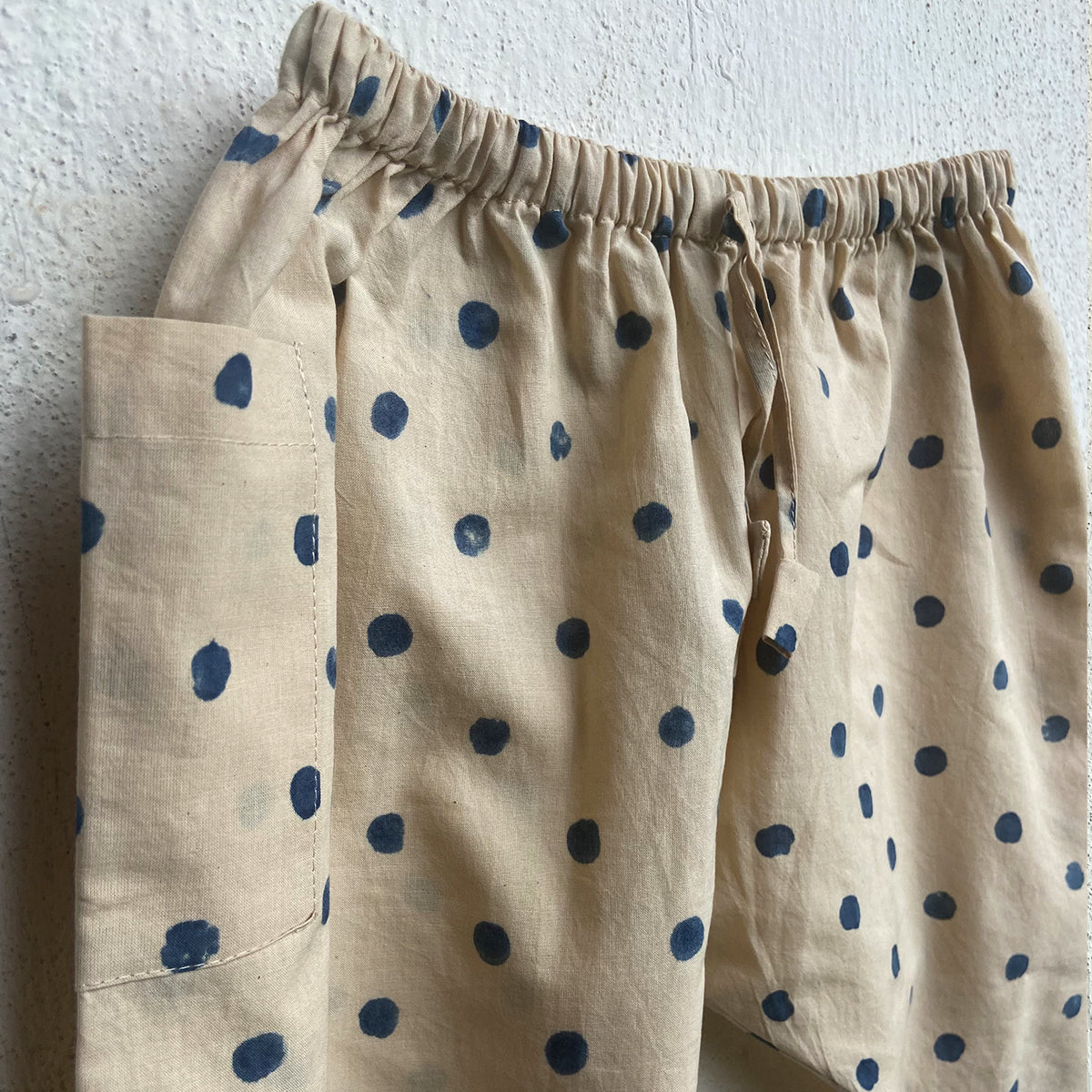 Organic Indigo Polka Kurta With Matching Pants