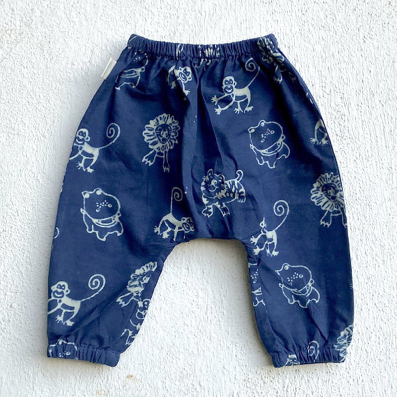 Organic Zoo Print Indigo Kurta + Pants