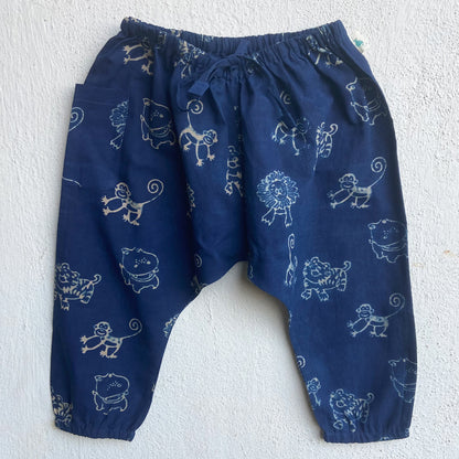 Organic Zoo Print Indigo Kurta + Pants