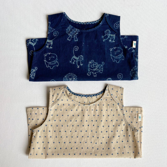 Organic Indigo Zoo Jhabla Bag