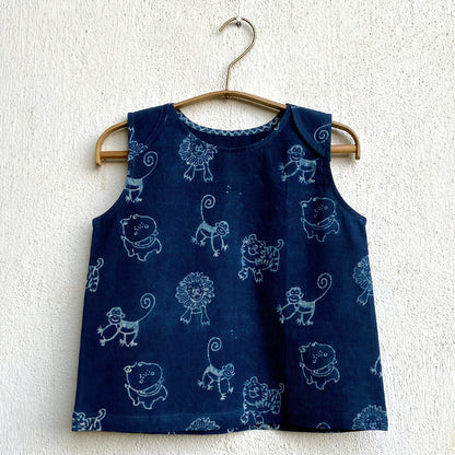 Organic Indigo Zoo Jhabla Bag