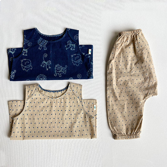 Organic Indigo Zoo Jhabla Bag - Zoo + Raidana Jhabla With Rai Dana Pants
