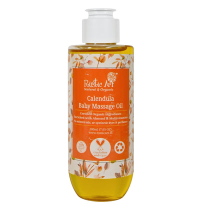 Rustic Art Organic Calendula Baby Massage Oil 200ml