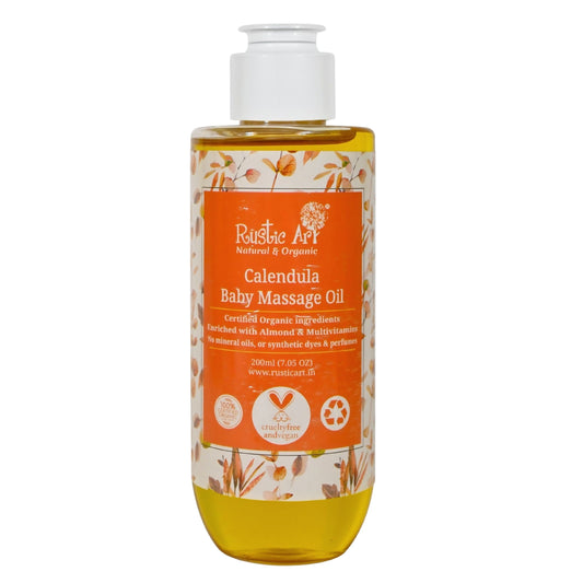 Rustic Art Organic Calendula Baby Massage Oil 200ml