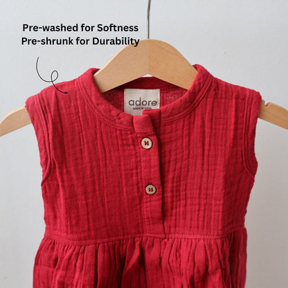 Maroon Organic Muslin Cotton Frocks
