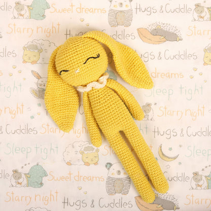 Happy Yellow Crochet Doll - Hopper the Bunny