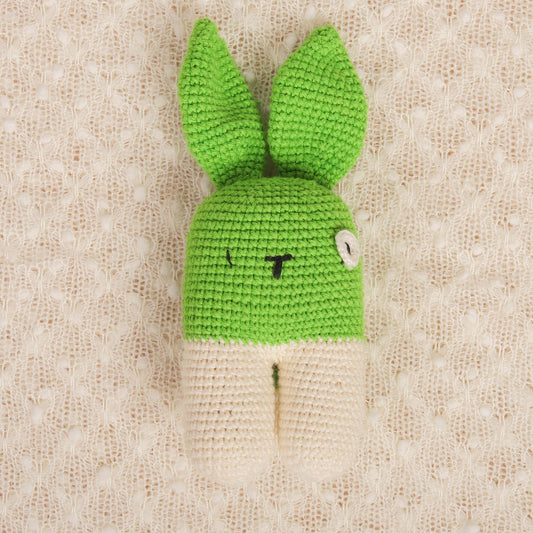 Lime Green Crochet Rattle - Bubblegum