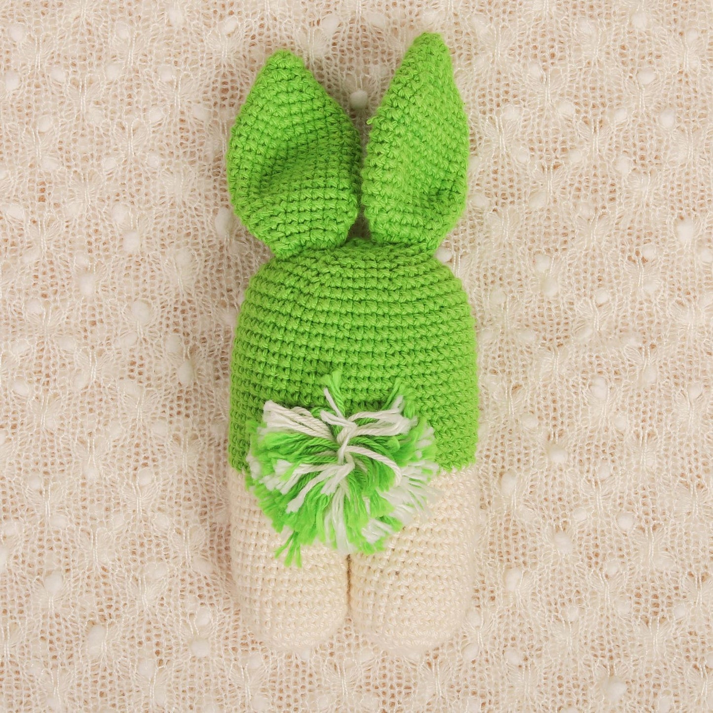 Lime Green Crochet Rattle - Bubblegum