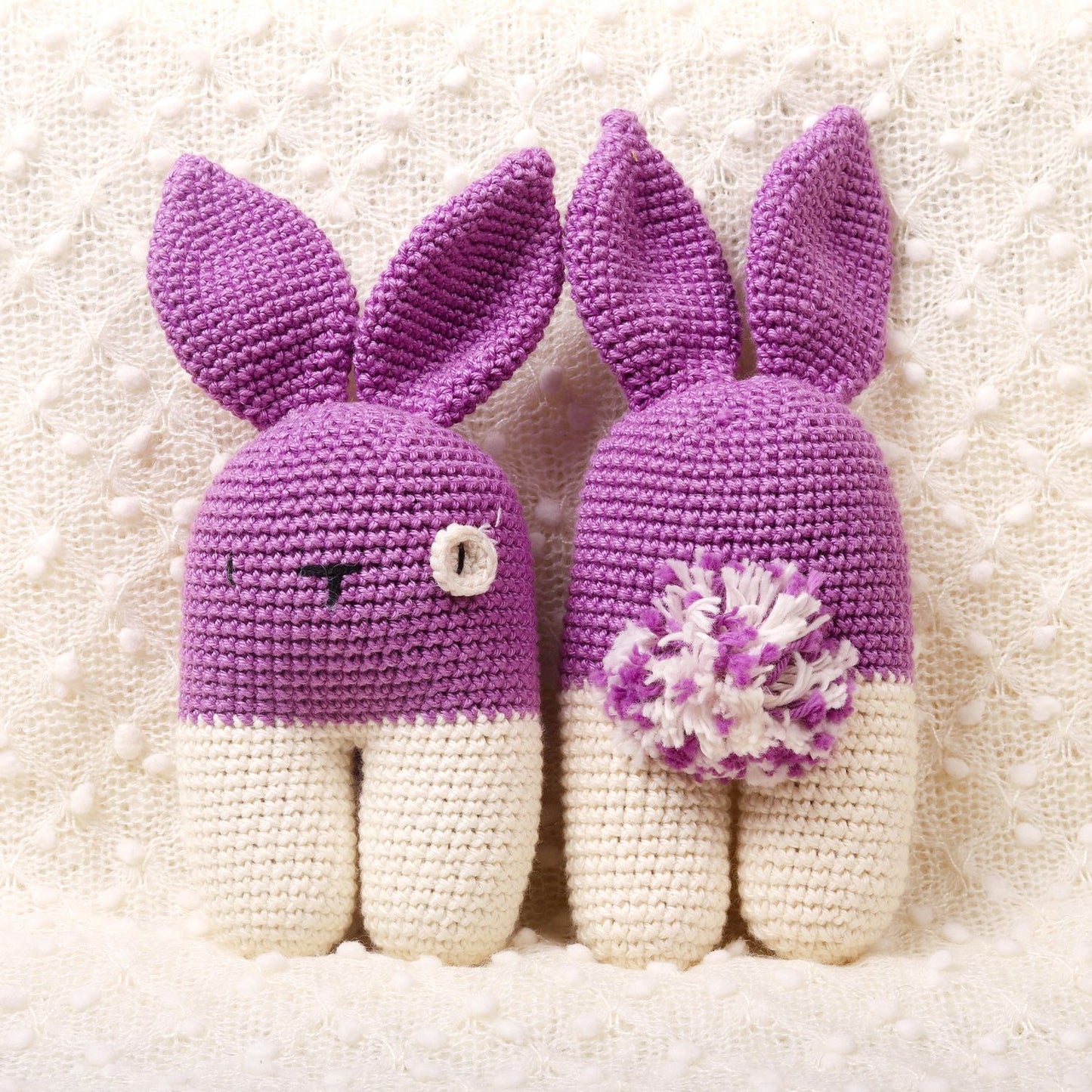 Popped Purple Crochet Rattle - Bubblegum