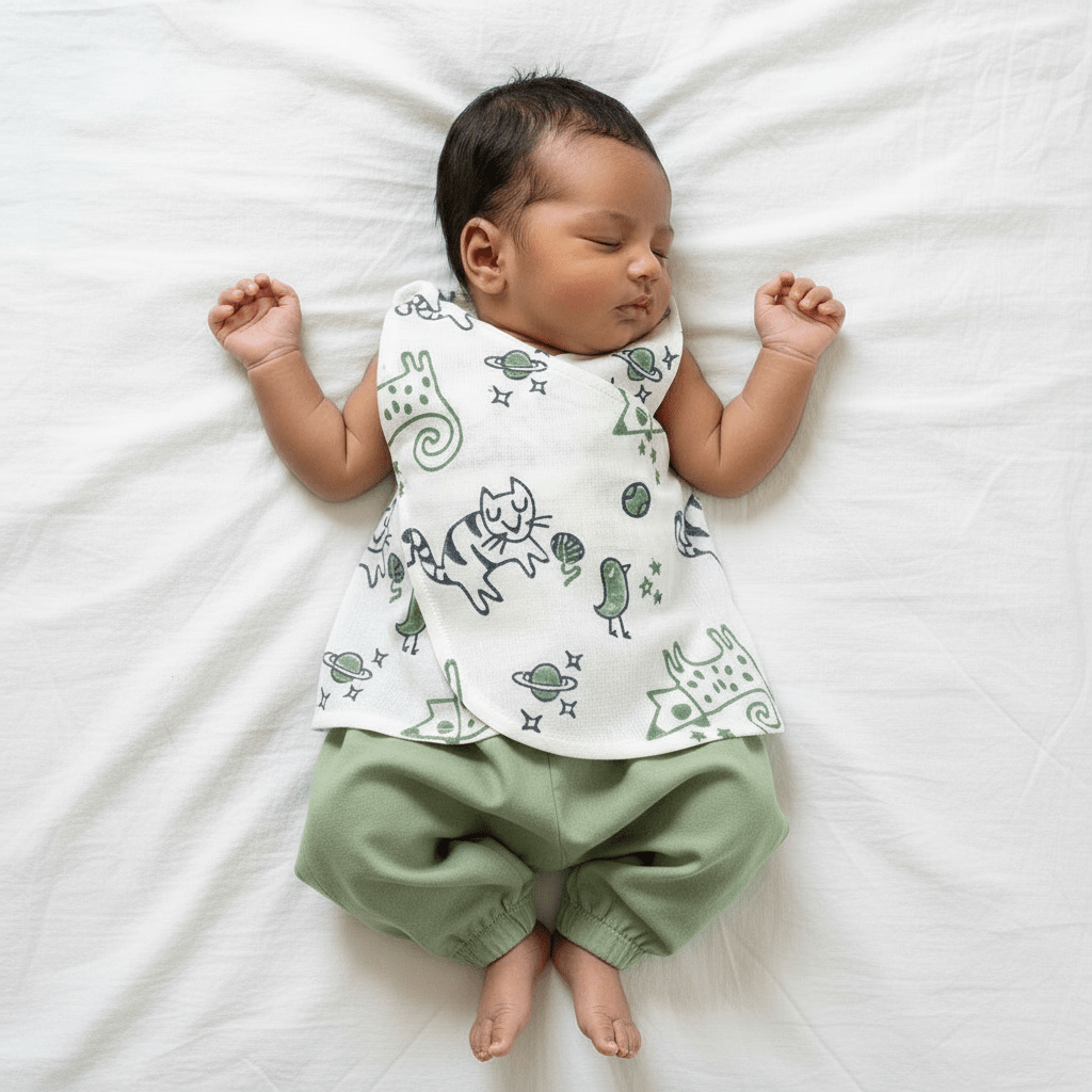 Organic Cotton Wrapover Billi Jhabla Set Unisex