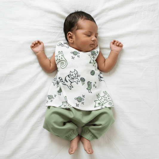Organic Cotton Wrapover Billi Jhabla Set Unisex