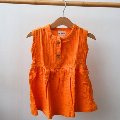 Mustard Organic Muslin Cotton Frocks