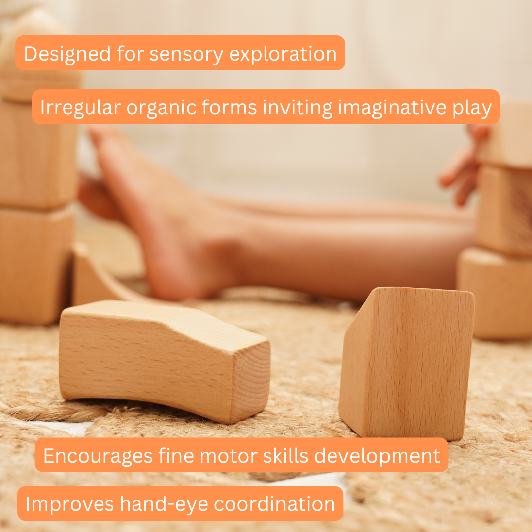 Flo - Waldorf Blocks | Irregular Wooden Blocks for Sensory Play