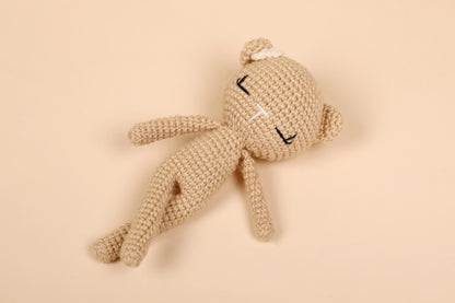 Beige Crochet Baby Doll - Bear