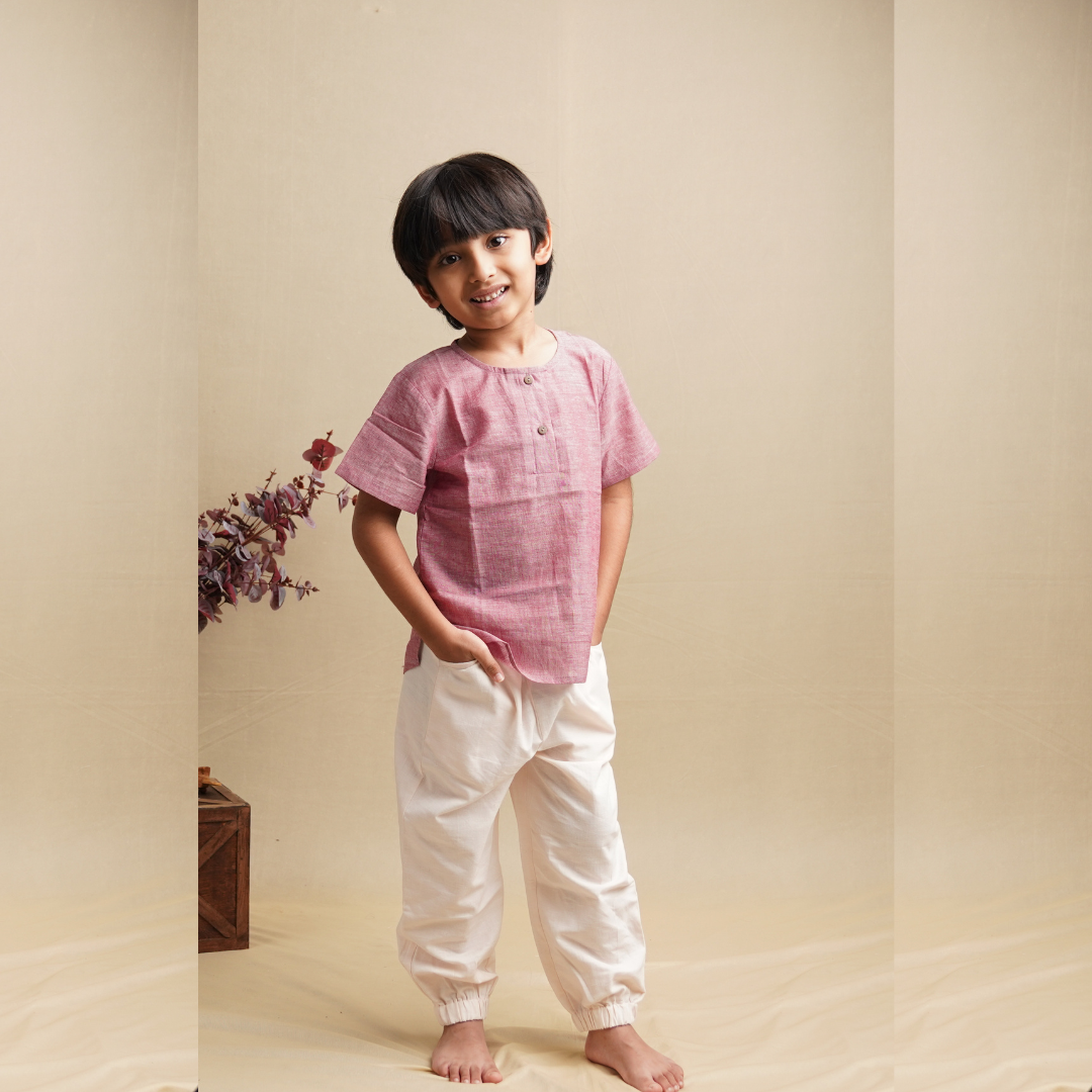 Kurta Shirt' - Boys' Cotton Shirt