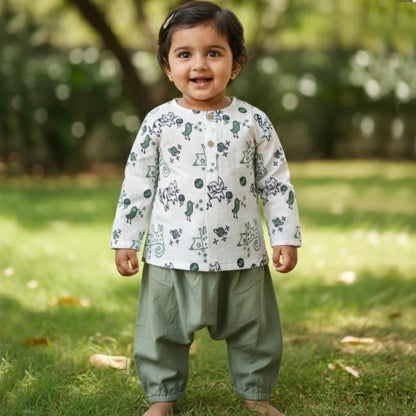 Organic Billi Mint Kurta With Mint Pajama Pants Unisex