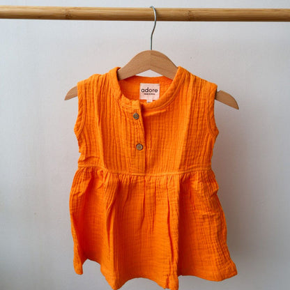 Mustard Organic Muslin Cotton Frocks